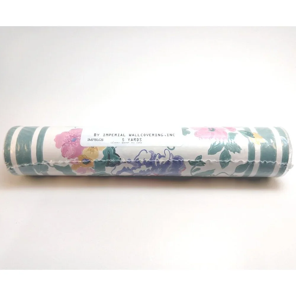Floral Vintage 90s Wall Border Wallpaper 15 ft Cottagecore Shabby Chic Pastel